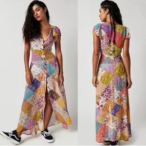 Free People Dixie Maxie Button Up Dress RARE